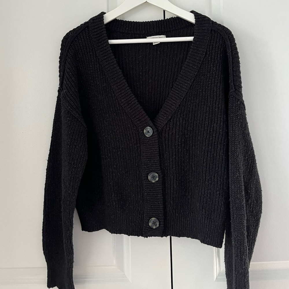 American Eagle Black Knit Cardigan